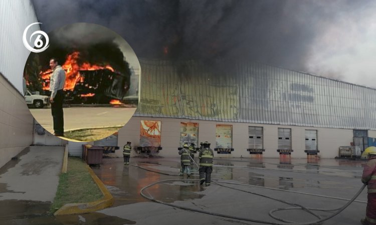 Así sofocaron el incendio en parque industrial de Lerma, Edomex