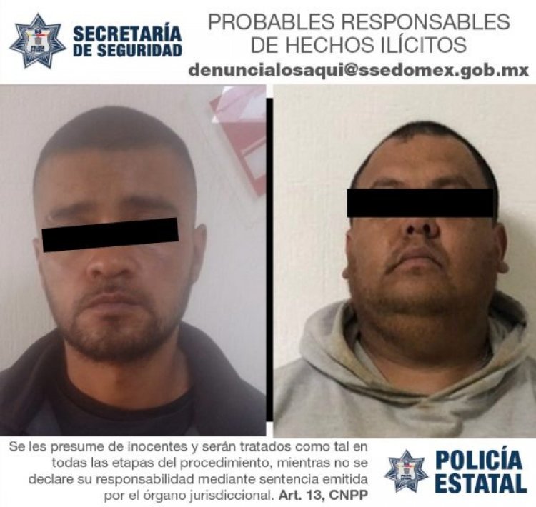 Autoridades de Texcoco detienen a dos sujetos involucrados en homicidio calificado