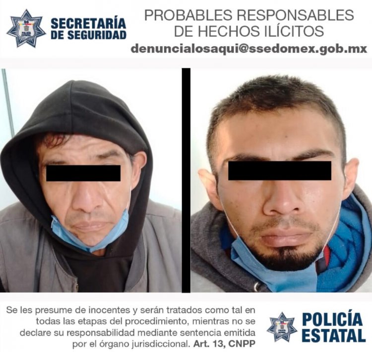 En Edomex, detienen a dos hombres implicados en los delitos de robo a transporte de carga y privación ilegal de la libertad