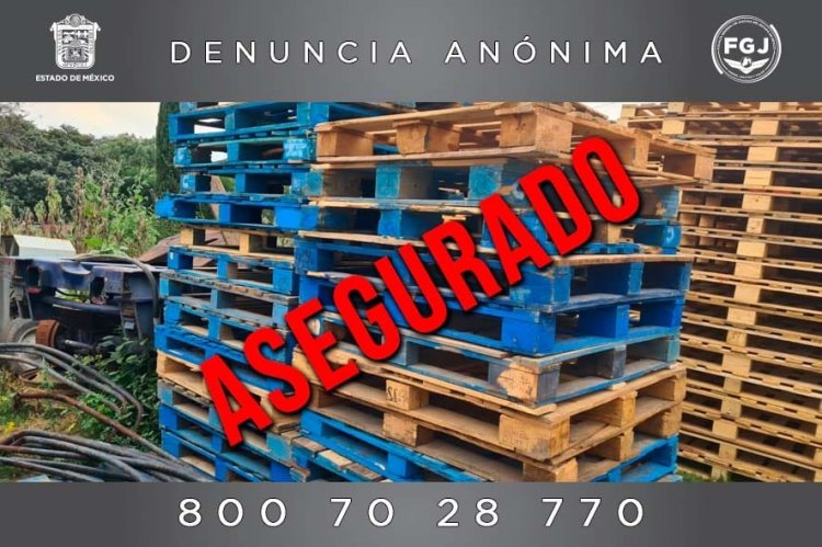 Autoridades de Ixtapaluca recuperaron 325 tarimas de madera robadas en el estado de Puebla