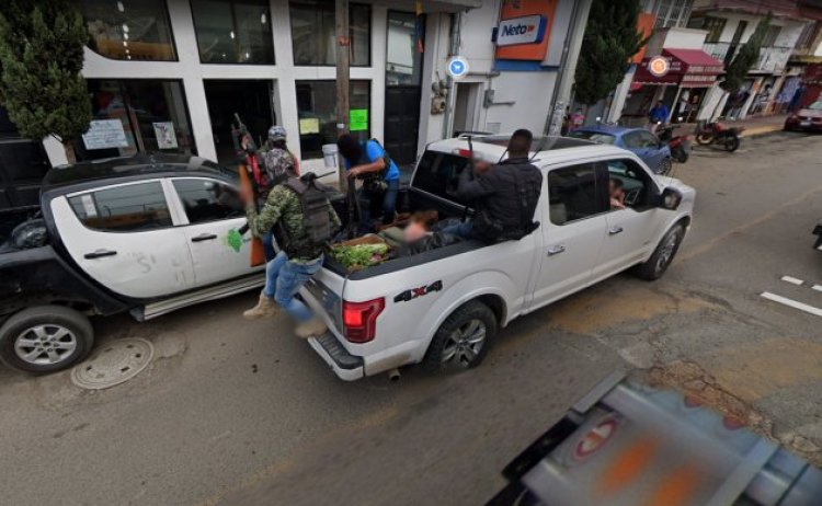 Google Maps capta a sujetos armados en Texcaltitlán