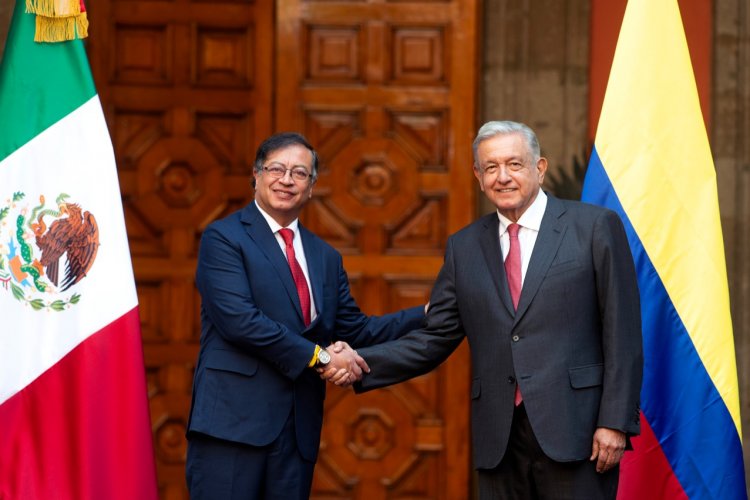 AMLO se reúne con presidente colombiano en Palacio Nacional