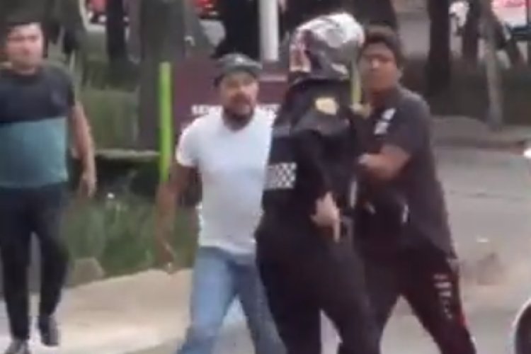 Graban agresión a policía en Tlalpan