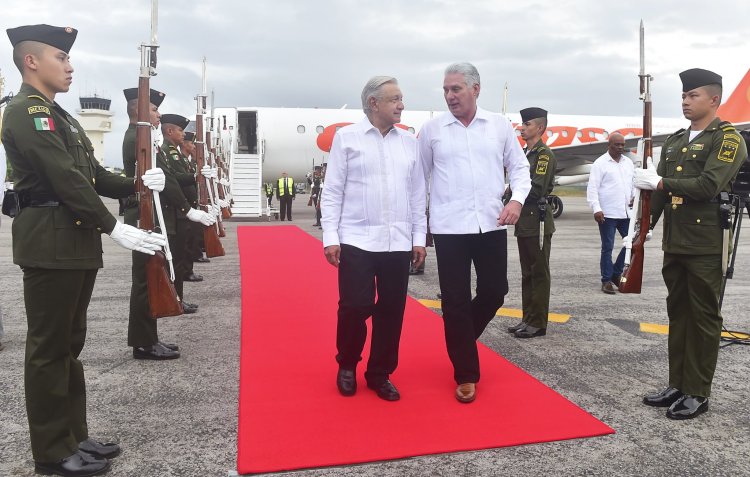 AMLO recibe al presidente de Cuba, Miguel Díaz-Canel en Campeche