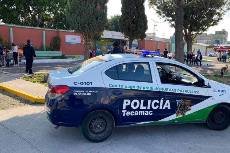 Vigila guardia civil el retorno a clases en Tecámac