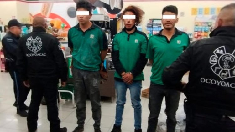 Capturan a tres hombres que simularon ser empleados para asaltar una tienda en Edomex