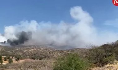Humo de incendio en Guanajuato cubre Cerro del Cubilete