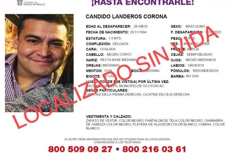 Hallan muerto a hombre reportado como desaparecido en el Estado de México