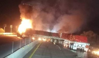 Tráiler se incendia en Arco Norte y provoca caos vial en autopista México-Puebla