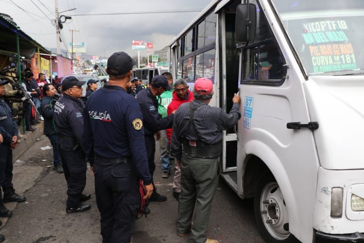 Implementan operativo Transporte Seguro en La Paz, Estado de México