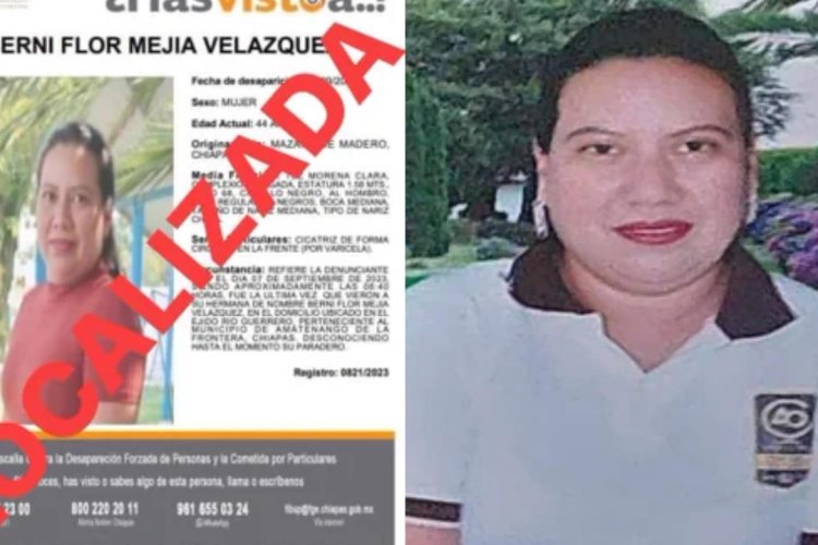 Confirman hallazgo sin vida de la maestra Berni Flor, Chiapas