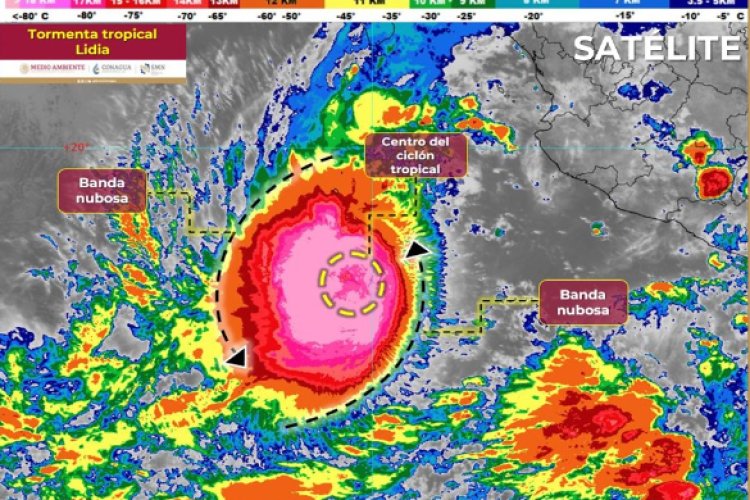 Tormenta tropical ‘Lidia’ evolucionará a huracán categoría 1