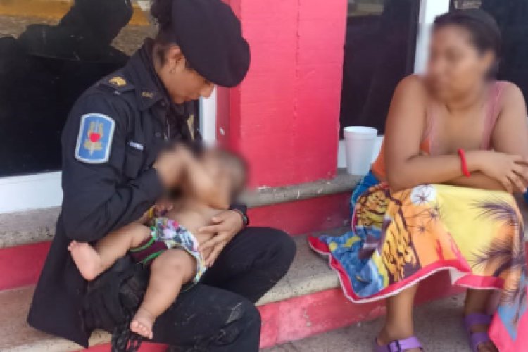 Policía de la CDMX amamantó a bebé tras dos días sin probar alimento en Acapulco
