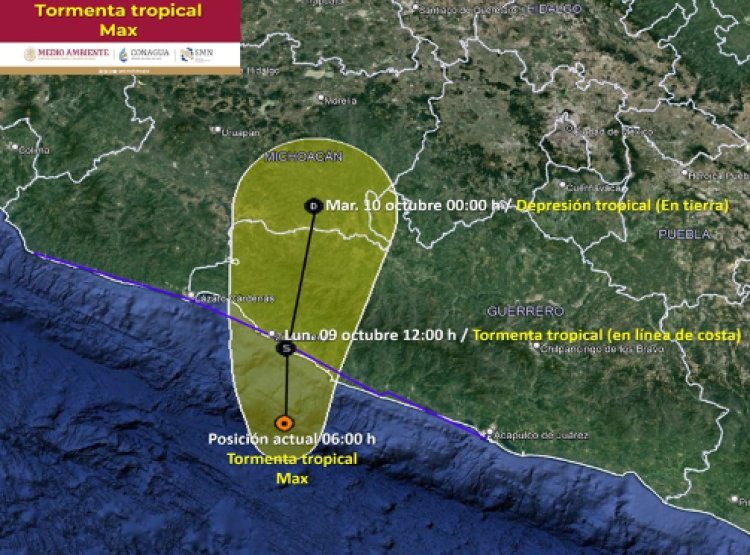 Alerta de lluvias en varios estados por tormentas tropicales ‘Max’ y ‘Lidia’