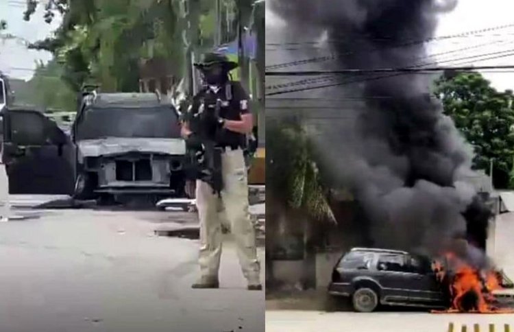 Reportan balacera e incendio de camioneta en Cancún, Quintana Roo