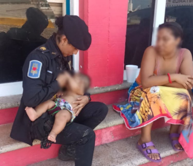 Policía de la CDMX amamantó a bebé tras dos días sin probar alimento en Acapulco
