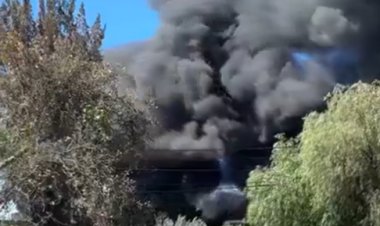 Reportan incendio de bodega en Texmelucan en el estado de Puebla