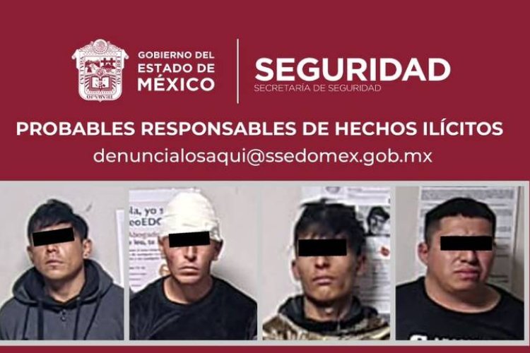 Detienen a presuntos miembros de banda de asaltantes en Chimalhuacán, Edomex