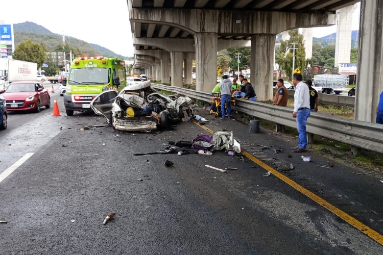 Se registró fuerte choque en la carretera México-Toluca