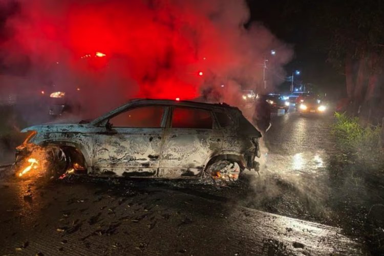 Se registra noche violenta en Tabasco por balacera y quema de vehículos
