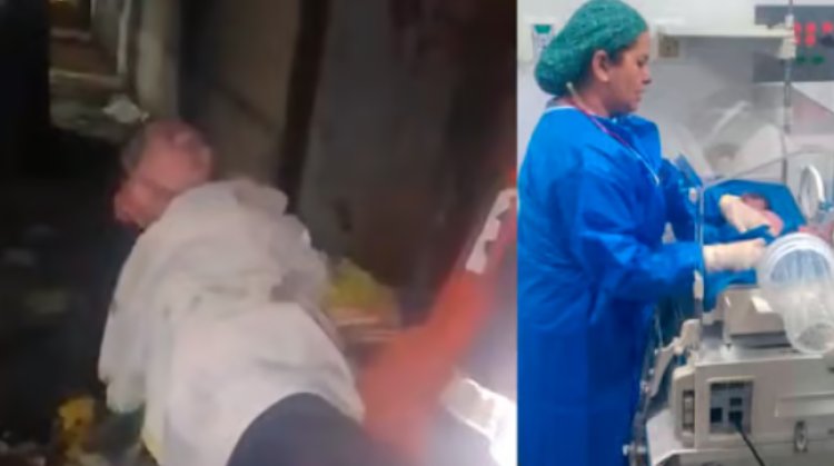 Trabajador encuentra a recién nacida abandonada en basurero