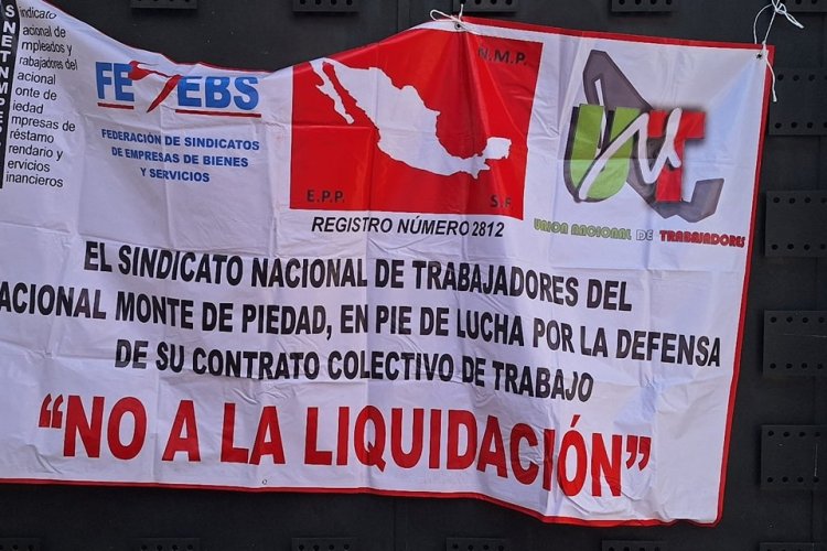 Trabajadores del Monte de Piedad de Toluca se suman a paro nacional