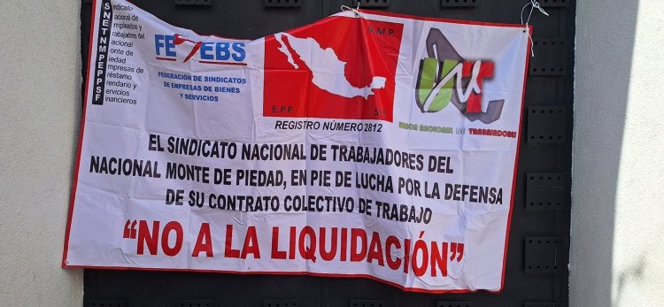 Trabajadores del Monte de Piedad de Toluca se suman a paro nacional