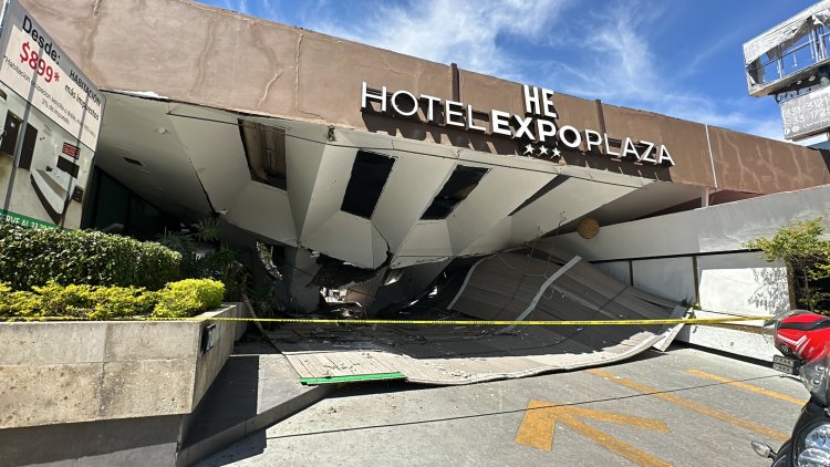 Reportan desplome de estructura en Hotel de Zapopan, Jalisco