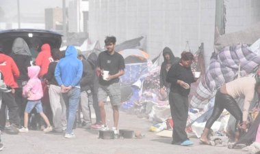 Campamento migrante en la capital de Chihuahua es afectado por los fuertes vientos