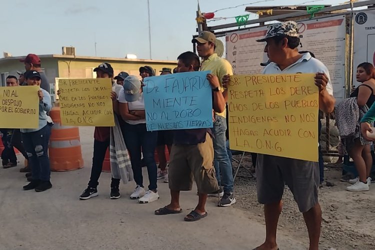 Continúa bloqueo a obras del Tren Maya y bancos de material pétreo en Felipe Carrillo Puerto, Quintana Roo