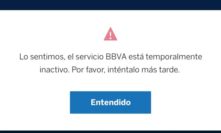 BBVA presenta fallos en su app