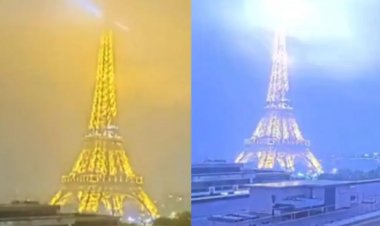 Rayo cayó sobre la torre Eiffel, no se reportaron daños