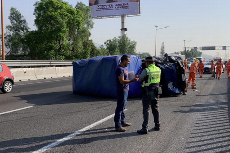 Se registra carambola en la México-Pachuca; hay un herido