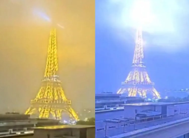 Rayo cayó sobre la torre Eiffel, no se reportaron daños