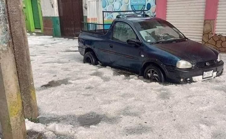 Afectaciones en 228 viviendas deja inusual granizada en Pueblo Nuevo Solistahuacán