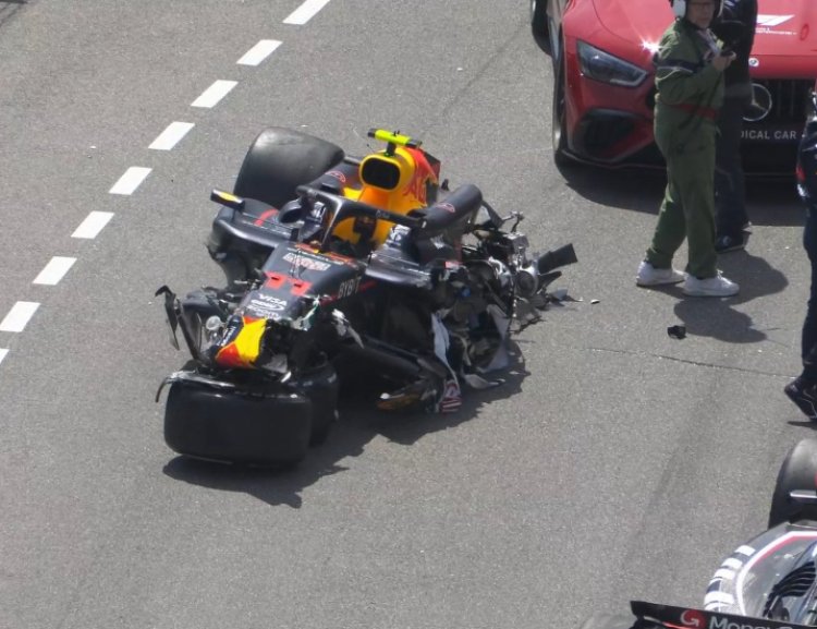 “Checo” Pérez sufre accidente en el Gran premio de Mónaco de F1