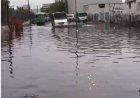Por fuertes lluvias se inunda paradero del Metro Santa Martha