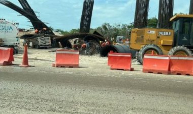 Parte del tramo 7 del Tren Maya cae tras fuertes lluvias en Chetumal