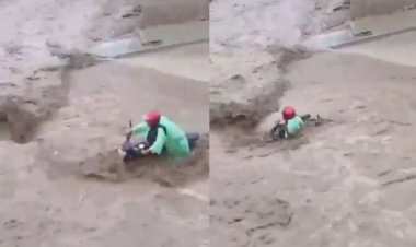 Tras paso de ‘Alberto’ motociclista es arrastrado por caudal de agua en Oaxaca