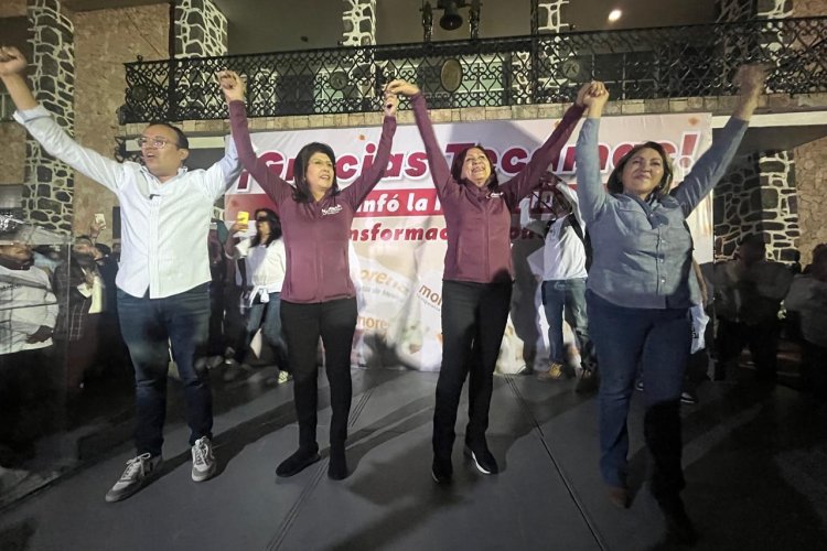 Festejan en Tecámac triunfo de los candidatos de Morena; Mariela Gutiérrez va al Senado