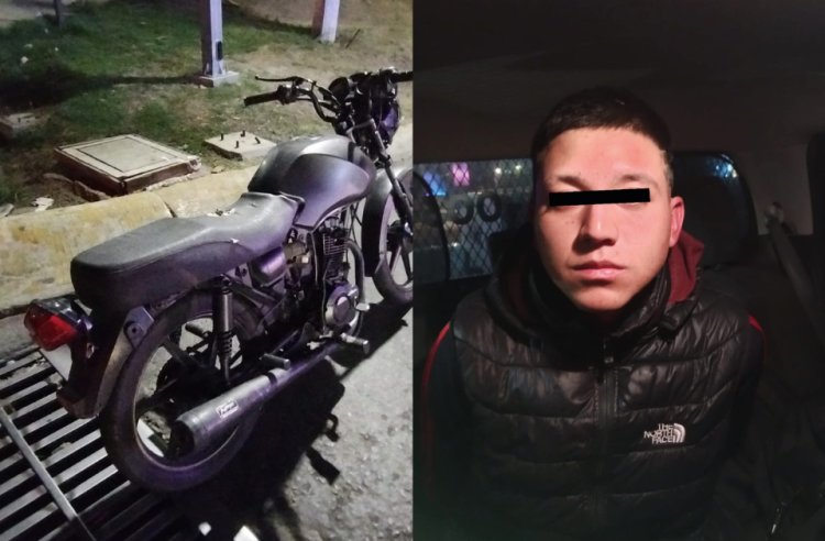 Guardia Civil de Tecámac detiene a hombre que circulaba en moto robada