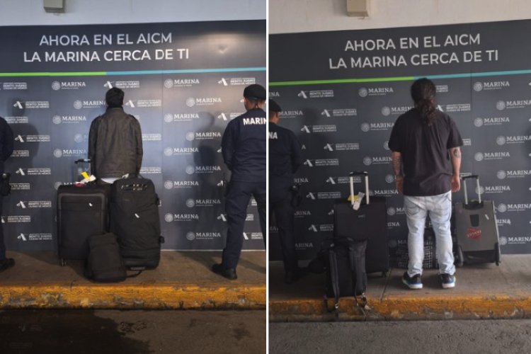 Detienen a dos viajeros que cargaban con droga en el Aeropuerto “Benito Juárez”