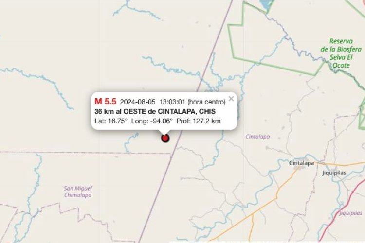 Reportan fuerte sismo en el estado de Chiapas; preliminarmente fue de 6.3 grados