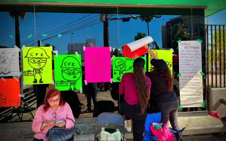 Habitantes de Mexicali se manifiestan ante altos cobros de CFE