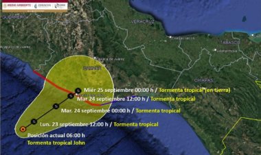 Tormenta tropical John impactará México esta semana