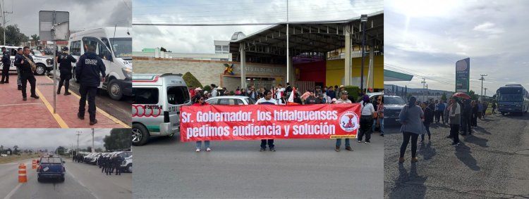 Denuncian antorchistas instalación de retenes para impedir su protesta en informe del gobernador de Hidalgo