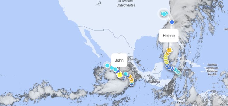 Continuarán lluvias en varios estados por huracanes John y Helene