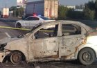 Encuentran en la México-Puebla carro incendiado con cuerpos en su interior