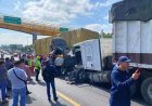 Reportan fuerte accidente provocado por un tráiler en la autopista México-Puebla