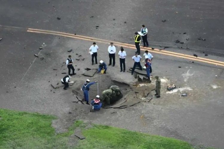 Explota bomba de la Segunda Guerra Mundial en aeropuerto de Japón; el explosivo llevaba décadas enterrado